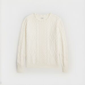 NEW J. Crew Cable-Knit Hearts Crewneck Sweater Women White X-Small
